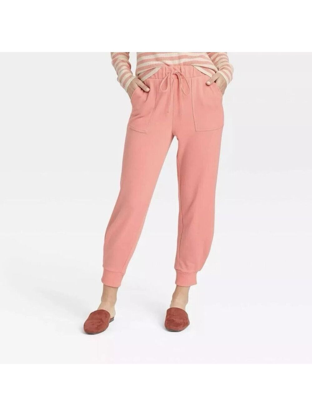 **Who What Wear** Coral Cropped Jogger Sweatpants 3X